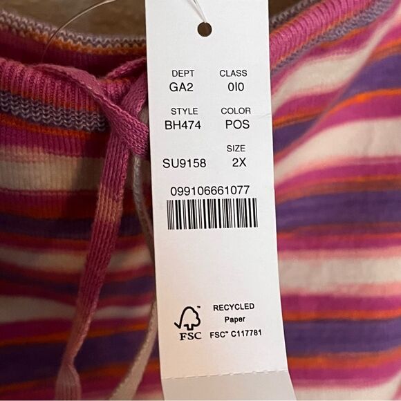 J. Crew Space-dyed Sweater Tube Top in Pink Stripes Size XXL New with Tags - Picture 5 of 10